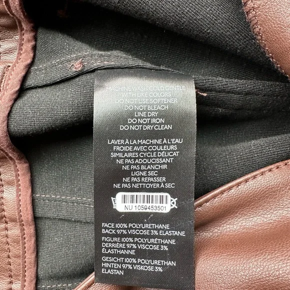 Maeve Anthropologie Chocolate Brown Colette Cropped Wide-Leg Faux Leather Pants - Picture 8 of 11